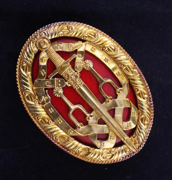 A Knight Bachelors silver gilt badge